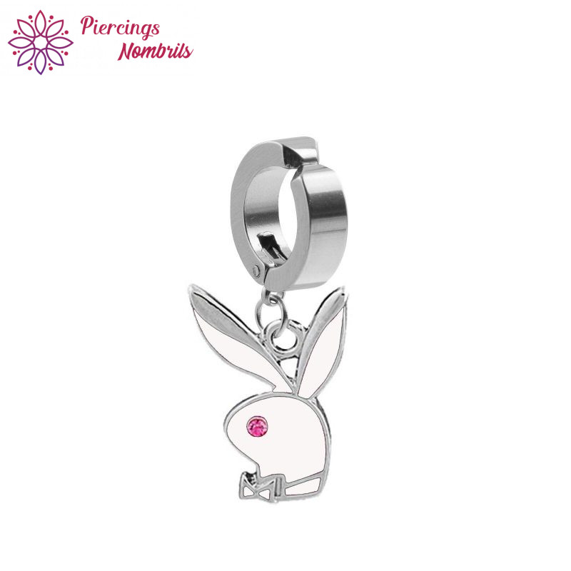 Faux Piercing Playboy Blanc Clipser Piercings Nombrils Fr